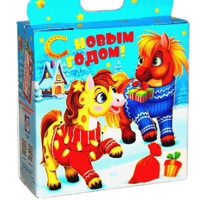 Сладкий подарок на Новый Год в картонной упаковке весом 470 грамм