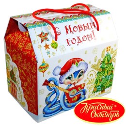 Детский новогодний подарок в картонной упаковке весом 950 грамм по цене 1108 руб в Московском